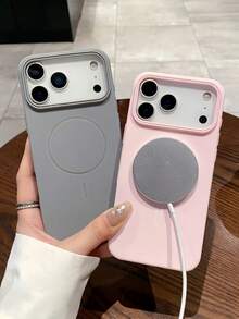 奢华防震磨砂软TPU磁吸手机壳，兼容 Air 17 16 15 14 13 12 11Pro Max，支持磁吸无线充电 - 白色 - 查看 4