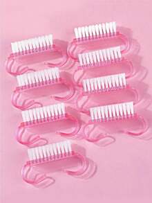 5pcs Nail Cleaning Brush Nail Brush Cleaning Fingernails - Hồng - Xem 1