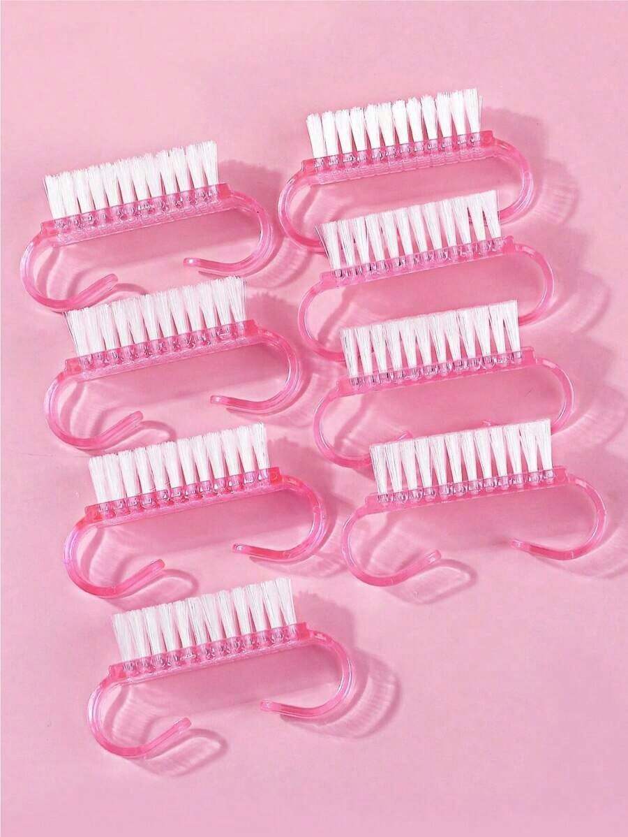 5pcs Nail Cleaning Brush Nail Brush Cleaning Fingernails - Hồng - Xem 1