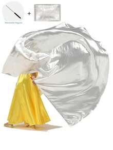 Praise Dance Worship Flag With Flexible Pole, Semi-Circular Worship Angel Wing Flag, Suitable For Dance Church, 1 Flag + 1 Telescopic Pole