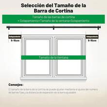 LENGSIDA Cortineros para Ventanas, Barra de Cortina Telescópica de Metal con Soporte, 81-120 cm, Negro (1.2M) - 2 millones - Ver 11