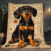 Super Soft Cute Dachshund Prints Flannel Printed 3D Blanket, As Birthday Gifts, Family, Wedding, Souvenir Blankets, Polyester Blankets Suitable For All Seasons, Washable, Machine Washable, Lightweight, Breathable, Comfortable, Warm, Unique, 280gsm For Him, Her Personalized Ideal Gifts For Her, Him, Family, Boyfriend, Girlfriend, Father, Family, Mother, Lover, Daughter, Son, Grandfather, Grandmother, Friend, Classmate, Pet.   Perfect Nap, Camping, Travel, Home, Daily Life, Office Decoration, Birthday, Anniversary, Valentine's Day, Thanksgiving, Christmas, Halloween, Mother's Day, Father's Day, Wedding, New Year Gifts ,Sofa,Bed,Car,Bedroom,Living Room,Office,  Outdoor Camping, Beach,Wall Decoration - Nhiều màu 30 - Xem 1