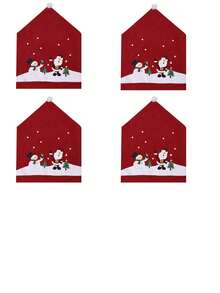 1 pieza/2 piezas/4 piezas Fundas decorativas navideñas para silla, fundas traseras de silla con estampado de tela no tejida de Papá Noel, decoración para fiestas festivas, decoración navideña de cocina, Halloween, decoración de Halloween