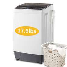 Full-Automatic Portable Washing Machine – 17.8Lbs Top Load Compact Washer, 10 Programs & 8 Water Level Selections, LED Display, Built-In Drain Pump, Black - 查看 1