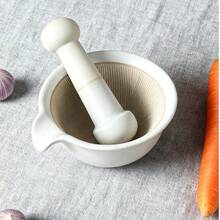 陶瓷研钵和研杵套装 - 厨房必备工具，可用于研磨大蒜/香料（2 种颜色）