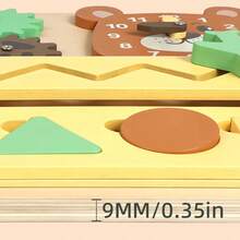 1Pc儿童蒙特梭利双面忙碌板早教解锁衣服蕾丝形状匹配认知木制玩具宝宝解锁教育益智玩具儿童解锁木制忙碌积木忙碌板锻炼手眼协调亲子互动益智早教玩具智力开发锻炼手眼协调 - 彩色 - 查看 7