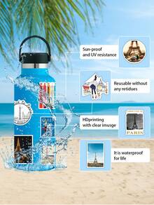 50PCS Cute Romantic Paris Eiffel Tower Stickers Pack - Vintage City Travel Decals For Laptop, Water Bottle, Luggage Decoration Scrapbook Supplies Scrapbook Stationery