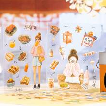 2张/包 城市旅行指南主题贴纸，创意美学贴纸，DIY装饰剪贴簿工艺材料，节日礼物，个性化剪贴簿学习用品文具 - 彩色 - 查看 7