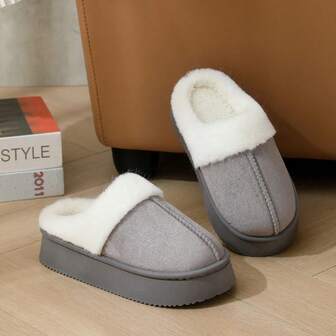2025新款毛绒拖鞋，温暖卧室拖鞋，秋冬毛绒室内鞋
