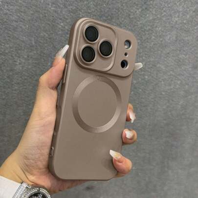 奢华磁吸防震纯色磨砂手机壳，带摄像头保护，兼容 17 Pro Max、17 Pro、17 Air、17、16、15、14 Plus、13、12、11 Pro Max，时尚玻璃镜头，支持无线充电，春季生日周年纪念礼物