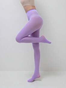 1 Pair Plus Size Women's Solid Color Tights/Pantyhose, Suitable For Christmas, Masquerade Party, Halloween, Stage Performance, Cosplay, Variety Of Color Options, Fits Well With Different Outfits