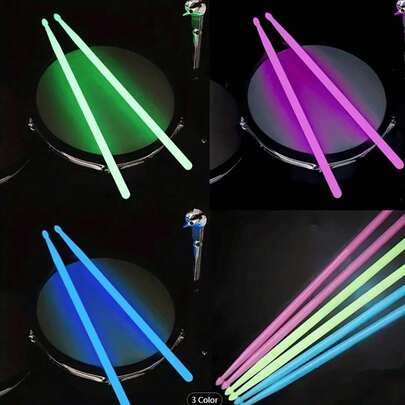 1 par de baquetas luminosas de color verde vibrante - Baquetas de tambor fluorescentes 5A para actuaciones en el escenario, bateristas profesionales y principiantes - Perfectas para entusiastas de la batería y amantes de la música