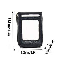 محفظة رجالية صغيرة ذات فتحات متعددة وسوستة، 11 فتحة بحماية RFID: تصميم فسيح ورفيع جداً وذو سوستة، محفظة متعددة الوظائف لكلا الجنسين، مصنوعة من جلد البولي يوريثان مع حجرات لبطاقات الأعمال والجوازات والنقود، مقاومة للماء وقوية، مزودة بفتحات لبطاقات الائتمان والخصم والبنكية - الأسود - مشاهدة 4