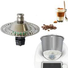 Espumador de leche Thermomix 5/6/7 - Compatible con máquinas de café Thermomix para lattes, capuchinos, chocolate caliente - Diseño fácil de limpiar, construcción de acero inoxidable duradera para una espuma de leche perfecta, ideal para amantes del café - Plateado - Ver 1