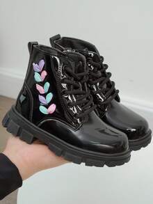 1 Pair New Colorful Woven Striped Clover Pattern Fashion Boots - Black - View 8