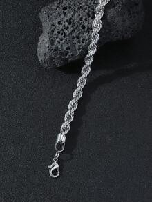 2pcs/Set Fashionable Men's Diamond Cross Pendant Necklace & Braided Chain Bracelet Set, Metallic Material, Jewelry Gift, Punk/Hip-Hop Style