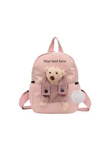 Customizable Personalized Backpack With Name Or Holiday Greetings. Customize Your Own Cute Mini Cartoon Teddy Bear Backpack, Can Write Name, Letters, Lucky Numbers, Perfect For Daily School, Dance Class, Travel, Birthday Gift For Friends And Daughters - Bear Backpack - View 24