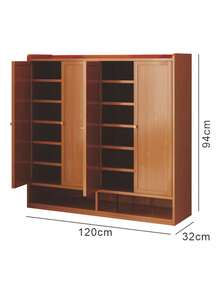 Zapatero Moderno Madera  Minimalista 4 Puertas  120cm - Marrón - Ver 2