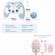Bộ 2 đồ chơi gặm nướu hình gấu trúc bằng silicon hoạt hình, đồ chơi gặm nướu giáo dục hình chim cánh cụt điều khiển từ xa bằng silicon, đồ chơi gặm nướu điều khiển trò chơi giải trí giáo dục - Đồ chơi nhai giác quan hoàn hảo cho trẻ sơ sinh từ 6-12 tháng tuổi, chủ đề gấu trúc, đồ gặm nướu hình động vật đáng yêu, món quà tuyệt vời nhất cho trẻ sơ sinh - Nhiều màu - Xem 2