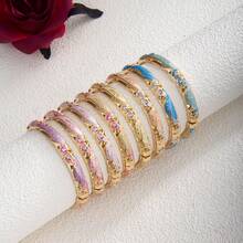 1 件复古新中式镂空花朵弹性手镯，适合女性办公室、日常、街头风格、音乐狂欢节、个人珠宝配饰、节日礼物、婚礼、情人节、母亲节、生日 - 梅花款 - 查看 11