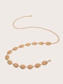 Hershine 1件装加大码时尚腰链，复古波西米亚风花卉图案腰带，适合搭配连衣裙、西装、日常场合、度假，也是送给朋友、母亲、女友、生日、情人节的礼物。 - 14片花紋花邊腰鏈 - 查看 7