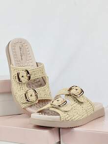 Modare Ultracomfort Women's Embroidered Sandals With Adjustable Buckles 7178126 - Amarillo - Ver 2