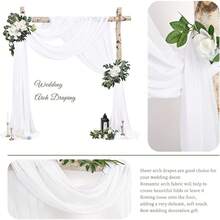 8 Panels 28" X 20ft Dusty Rose Wedding Arch Draping Chiffon Fabric For Ceremony, Arbor Drapery, Reception Decor, Party Sheer Backdrop Curtains, 2025 - 白色 - 查看 3