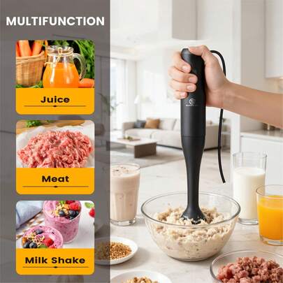 SUPERLEX Blender, Immersion Blender, Meat Grinder, Hand Blender Set, Food Blender,Eggs Blender, Speed Adjustment, Two-Speed Fast Handheld Beverage Blender, Stainless Steel Whisk, Portable Coffee And Latte Frother, Includes Multi-Function Stick Blender, Whisk, Chopper And Beaker For Smoothies, Soups And Eggs Mixing
