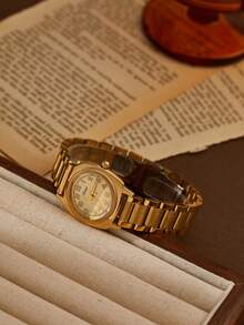 XIVIYA ساعة يد نسائية أنيقة وفنية بطراز رجعي بسيط، إطار صغير مرصع بالراين، سوار من الفولاذ المقاوم للصدأ عالي الجودة، كلاسيكية راقية متعددة الاستخدامات للاستخدام اليومي والاجتماعي والعمل والحفلات والهدايا