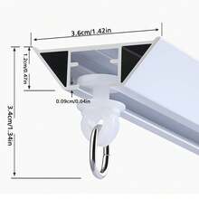 一套铝制V型隐形超薄浴帘轨道 - 可调节拼接式浴帘轨道，可安装于天花板或墙壁，静音滑动，适用于家庭和浴室（颜色：白色）浴室配件 浴室工具 - 白色 - 查看 5