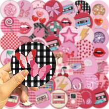 50PCS Highlight Covers Stickers Decals For Phone Scrapbook Skateboard Luggage Guitar Graffiti Aesthetic Sticker - Apricot - View 2