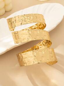 1pc Retro Middle Eastern Exaggerated Punk New Metal Wide Cuff, 3-Layer Water Drop 3-Layer Wrapped Opening Women's Sexy Bracelet, Suitable For Fashionable Women Street Photography, Beach Holiday, Sexy Party Jewelry - 3-layer Wrap Armband - View 4