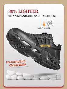 أحذية أمان للعمل جديدة للرجال، مقاومة للثقب بطرف من الصلب، مضادة للصدمات، مانعة للانزلاق، ماصة للصدمات، مقاومة للتآكل، بنظام ربط بالأربطة، قاعدة ناعمة، أحذية أمان للعمل مزيلة للروائح الكريهة