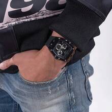 Guess Luxuriöse Herrenuhr mit grünem Zifferblatt - Zweifarbiges Edelstahlgehäuse, Multifunktions-Nischenarmbanduhr für Männer GW0203G3 - Schwarz - Übersicht 8