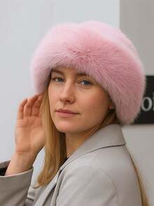 Winter Thick Warm Furry Beanies Hat Women Fashion Imitation Mink Fur Russian Cap Solid Color Plush Brimless Cap Brimless Ski Hat Hair Sleep Cap - Multicolor - View 1
