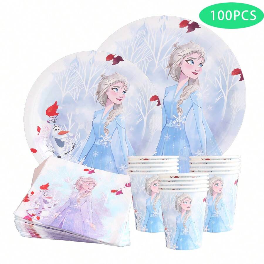 Disney Frozen Elsa & Olaf Party Supplies, 7/9 Inch Disposable Paper ...