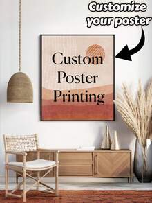 1pc Customized Photo Poster - Personalize With Your Own Photo, High-Quality Printing On Photo Paper, Canvas Or Self-Adhesive Material, Perfect For Weddings, Parties, Home Decor, Christmas Decorations, Elegant Minimalist Design - Multicolor 2 - View 3