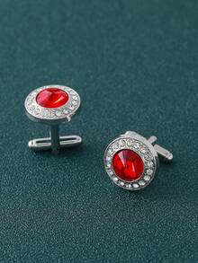 新款欧美风格水钻圆形袖扣，适合婚礼、音乐节、派对、订婚、日常穿着、礼物、生日 - 鑲鑽袖扣 - 查看 22