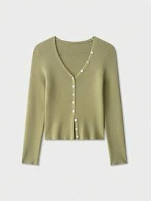 YROOE Fashionable Women's Autumn/Winter Slim Fit Elegant Solid Color Knitted Long Sleeve Top, European & American Style