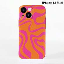 1 件极简主义电影不对称拼布图案硬质手机壳，表面光滑，适用于 11/12/13/14/15/16 Pro Max - 彩色 - 查看 47