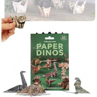 35/50 hojas de papel de origami DIY para doblar figuras lindas de gato/perro/dinosaurio, actividad de manualidades divertida para adultos, decoración de escritorio y regalo para festivales