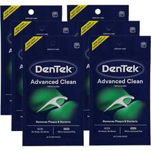 DenTek Triple Clean Advanced Clean Floss Picks, No Break & No Shred Floss, 20 Count, 6 Pack - As - View 1