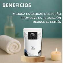 Sal Epsom Premium Natural baño jacuzzi spa relajante exfoliación masaje sulfato de magnesio 1KG Kit de 3 piezas - 1 - Ver 3