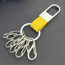 1 Set multifunktionaler Schlüsselanhänger mit Schnellverschluss, praktische Kategorisierung mit mehreren Ringen & Haken, luxuriöser minimalistischer Schlüsselanhänger aus Metall (1 großer Ring + 5 kleine abnehmbare Haken) Taschenbaumler, Geschenkideen für Auto, Lehrer, Freundin, Schwester