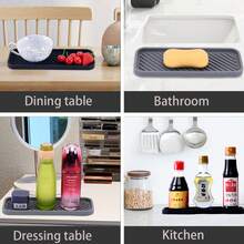 1 Caja de jabón rectangular de silicona, bandeja de almacenamiento de cocina, estante portátil de viaje para jabón de baño