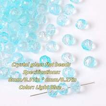 100 قطعة/200 قطعة من الخرز الزجاجي البلوري المسطح بقياس 8 مم بألوان زاهية وأسلوب بوهيمي بسيط لصناعة المجوهرات DIY، القلائد، الأساور، والأعمال اليدوية