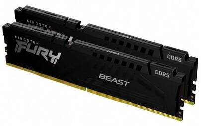  Kingston FURY Beast Black DDR5 64 GB (2x32 GB) 6000 MT/s CL30 DIMM Memoria per videogiochi per computer desktop Kit di 2 AMD EXPO e Intel XMP - KF560C30BBEK2-64