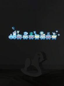 1pc Glow-In-The-Dark Cartoon Car & Animal Sticker, Luminous Wall Decal For Kids Room, Bedroom, Nursery, Wholesale - Multicolor - View 9