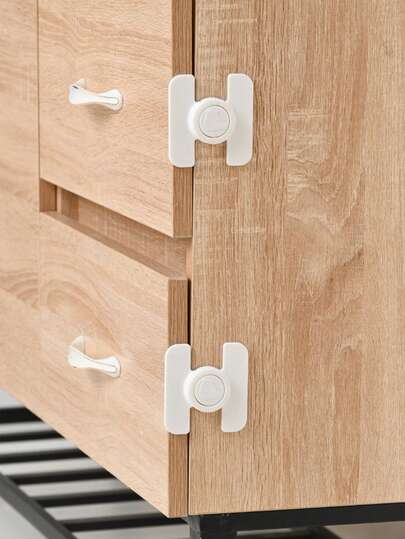 3/6/12pcs Child Safety Locks, Tamper-Proof Cabinet Locks, No Drilling Design, Suitable For Indoor Home Use On Refrigerator, Water Dispenser, Cabinet Doors