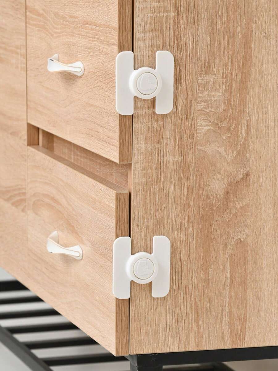 3/6/12pcs Child Safety Locks, Tamper-Proof Cabinet Locks, No Drilling Design, Suitable For Indoor Home Use On Refrigerator, Water Dispenser, Cabinet Doors - Multicolor - View 1